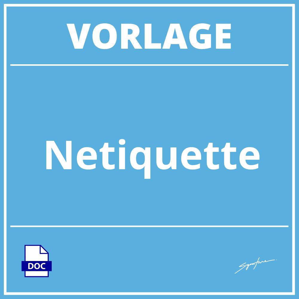 Netiquette Vorlage