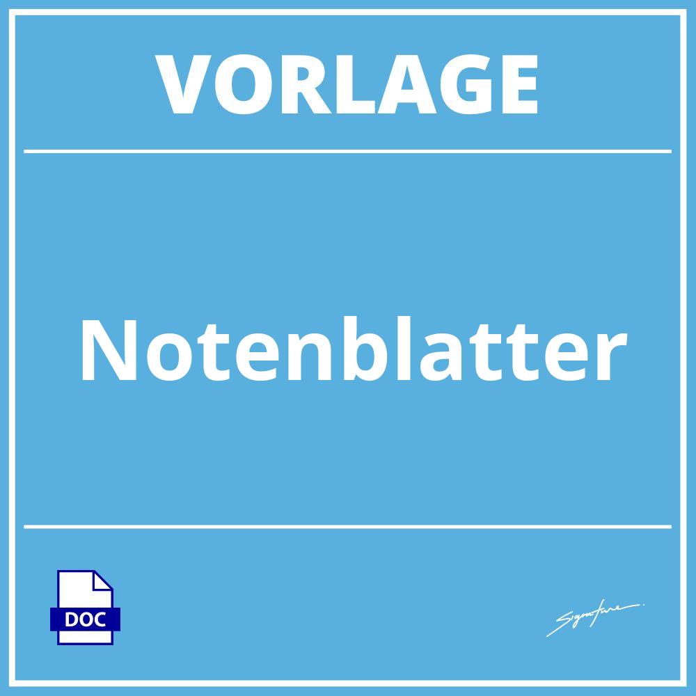 Notenblätter Vorlage