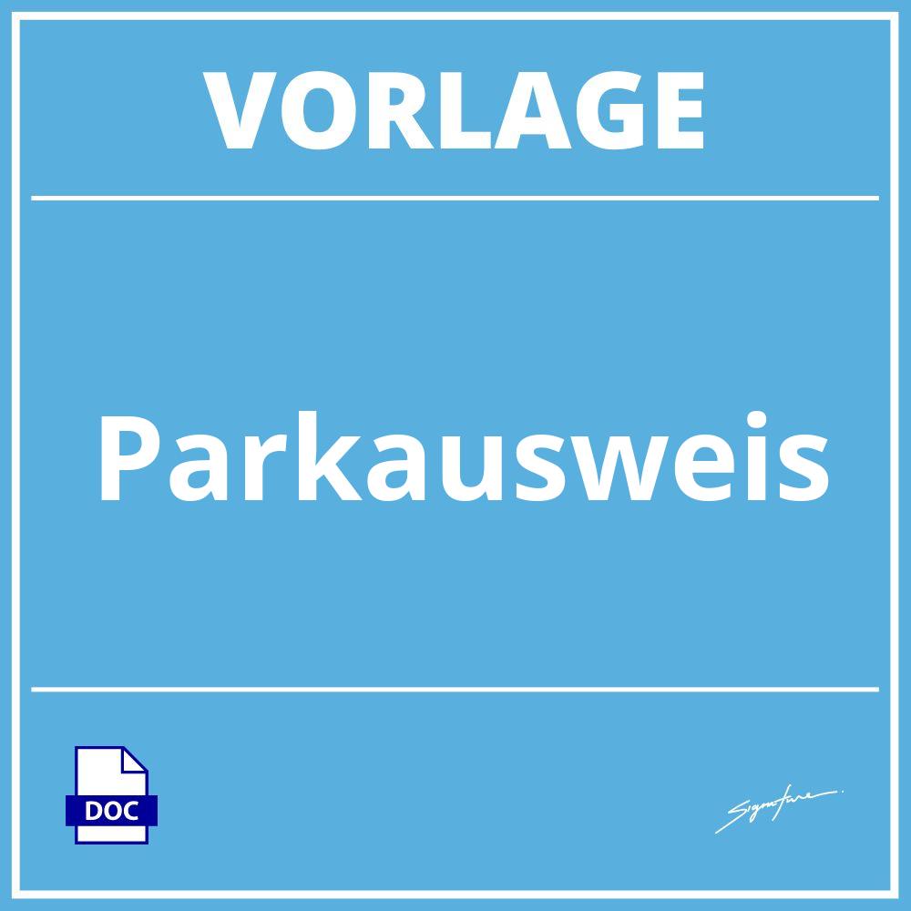 Parkausweis Vorlage