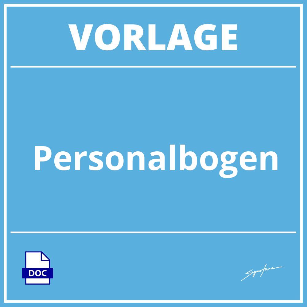 Personalbogen Vorlage