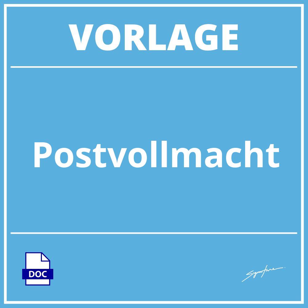 Postvollmacht Vorlage