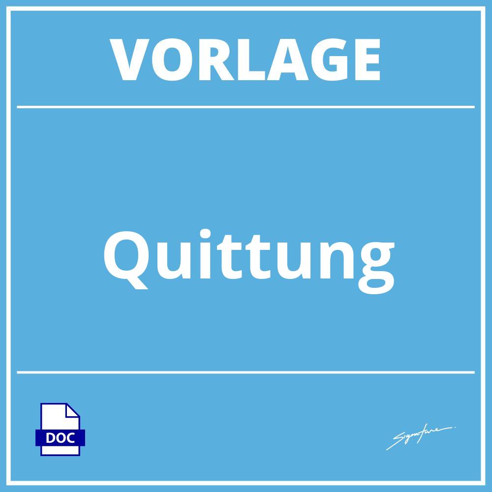 Quittung Vorlage