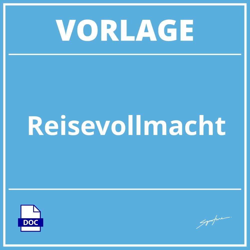 Reisevollmacht Vorlage