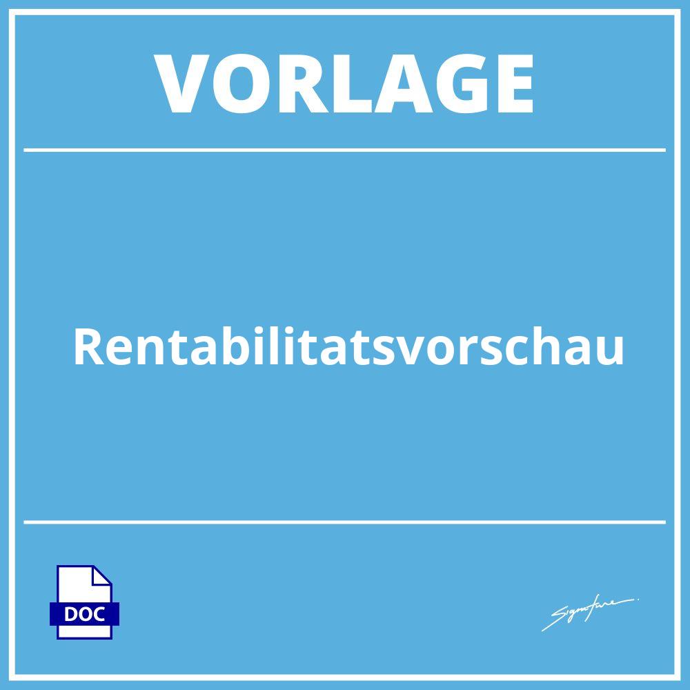 Rentabilitätsvorschau Vorlage