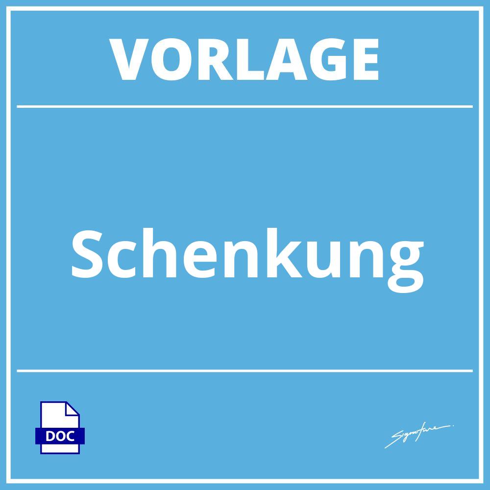 Schenkung Vorlage