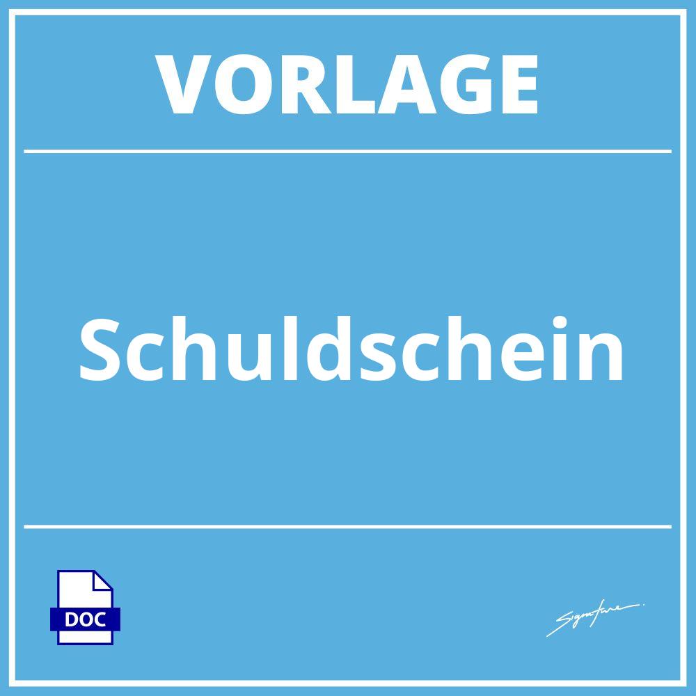 Schuldschein Vorlage