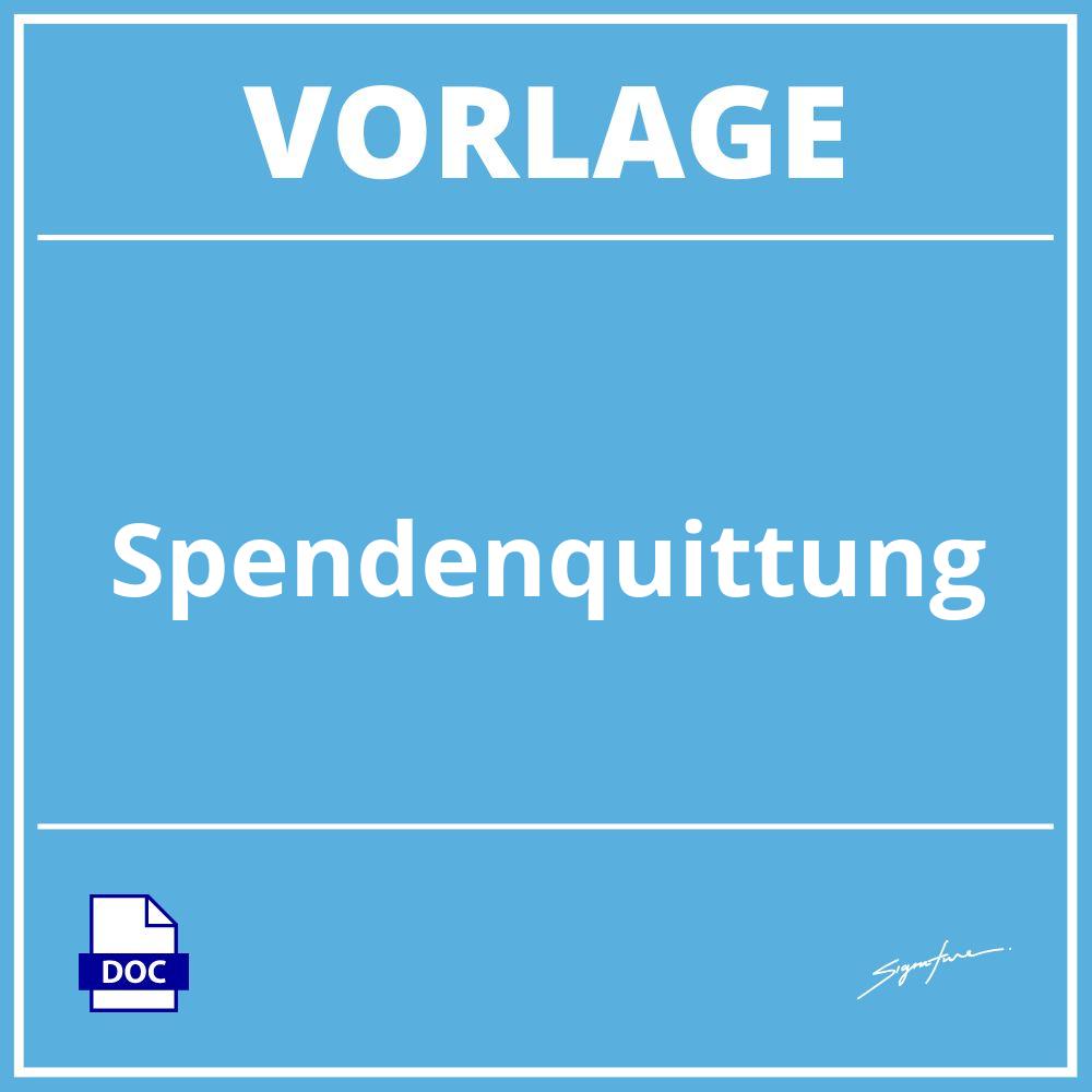 Spendenquittung Vorlage