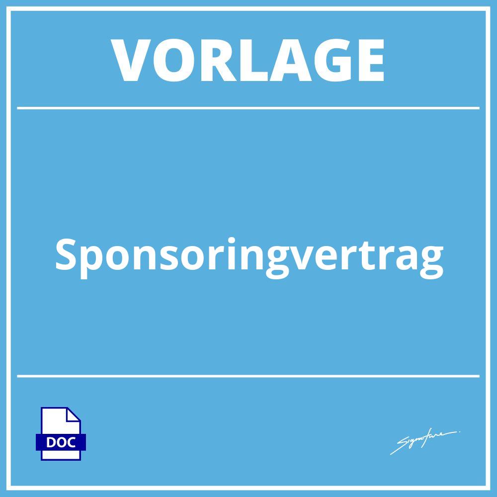 Sponsoringvertrag Vorlage