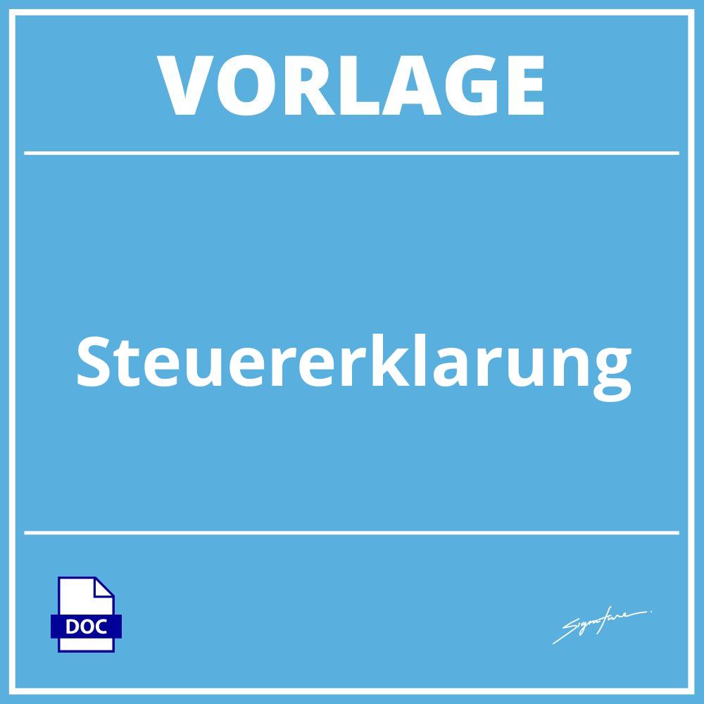 Steuererklärung Vorlage