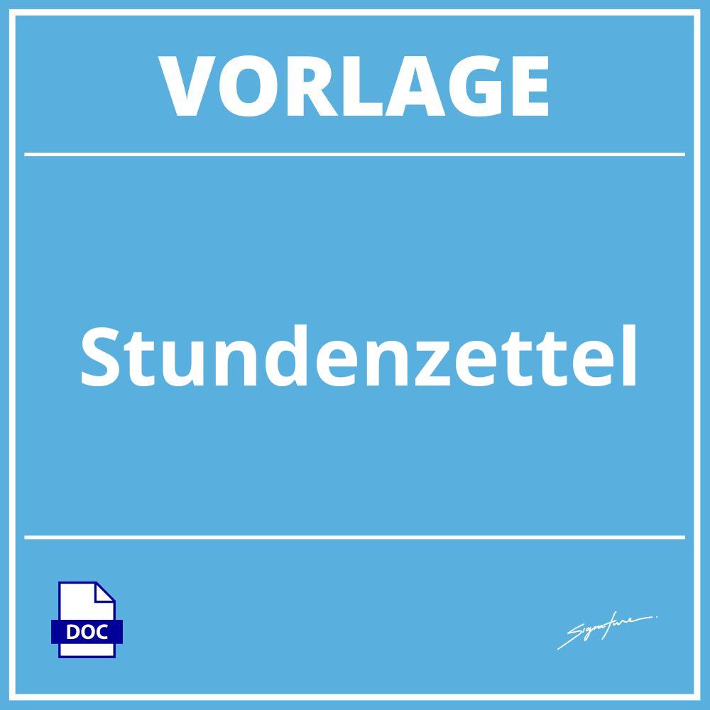 Stundenzettel Vorlage