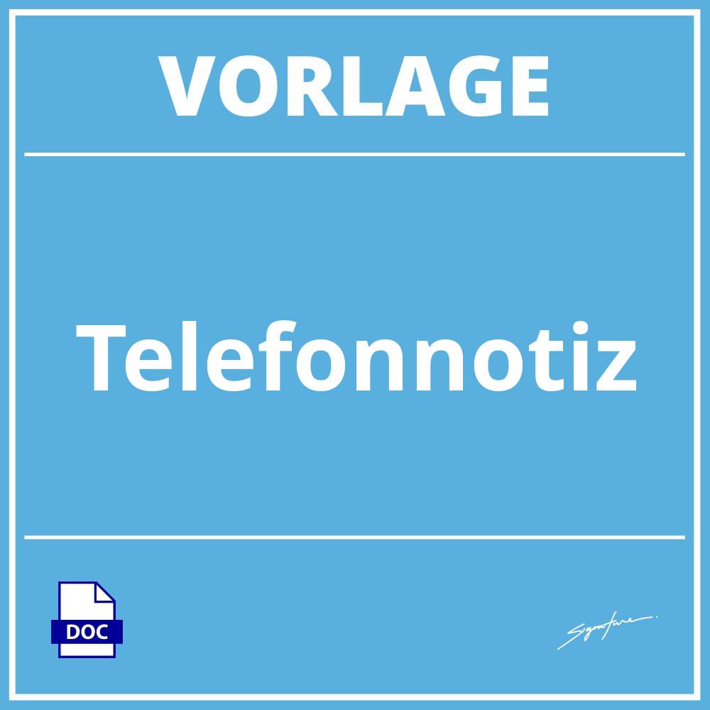 Telefonnotiz Vorlage