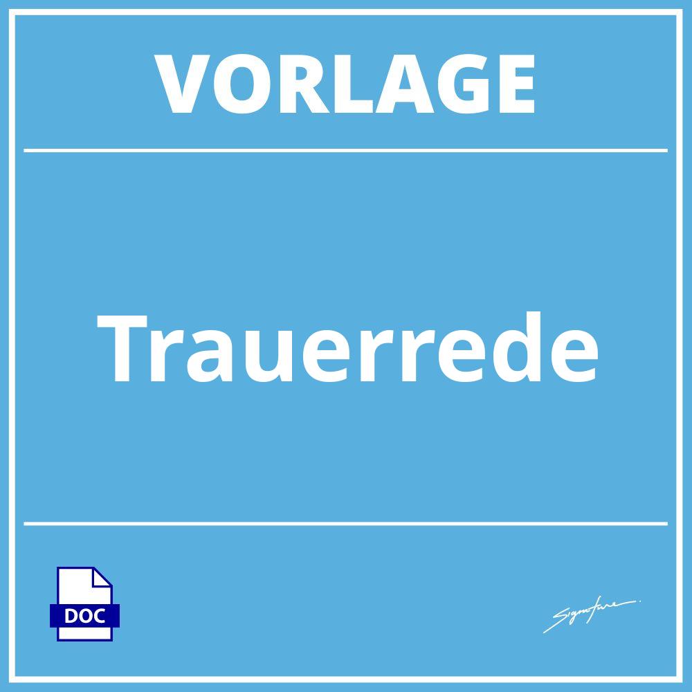 Trauerrede Vorlage