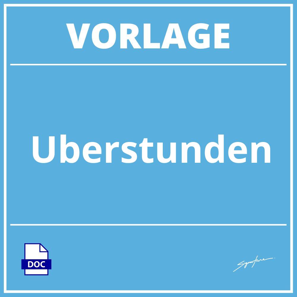 Überstunden Vorlage