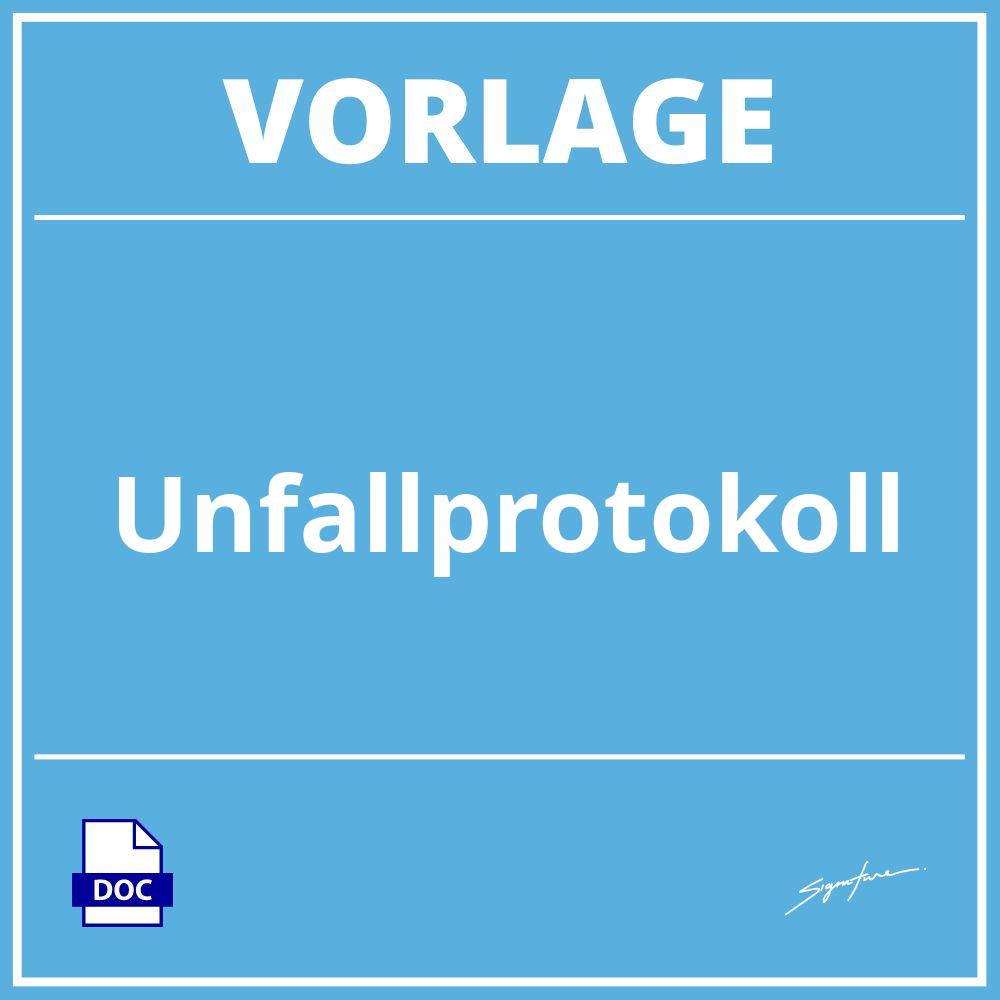 Unfallprotokoll Vorlage