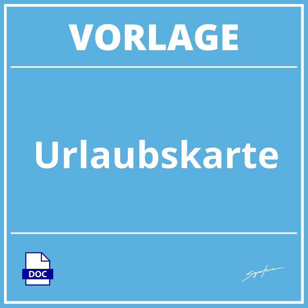 Urlaubskarte Vorlage