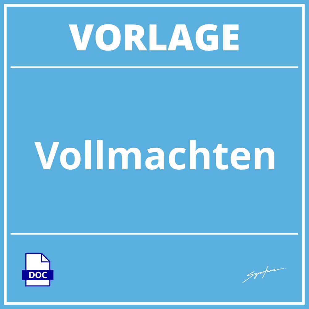 Vollmachten Vorlage