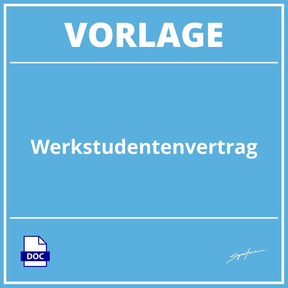 Werkstudentenvertrag Vorlage