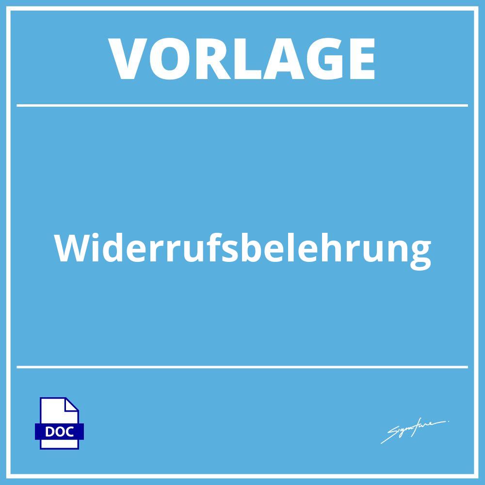 Widerrufsbelehrung Vorlage