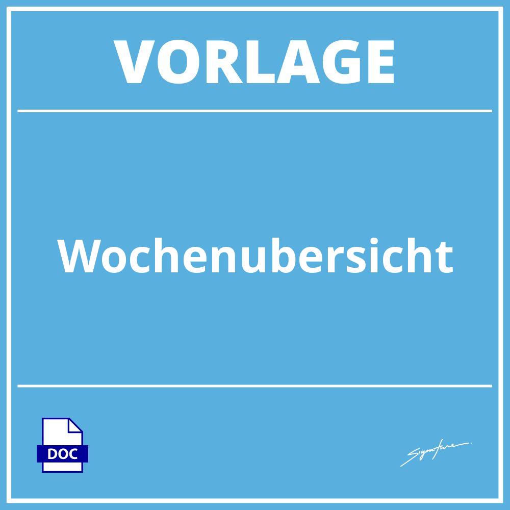 Wochenübersicht Vorlage