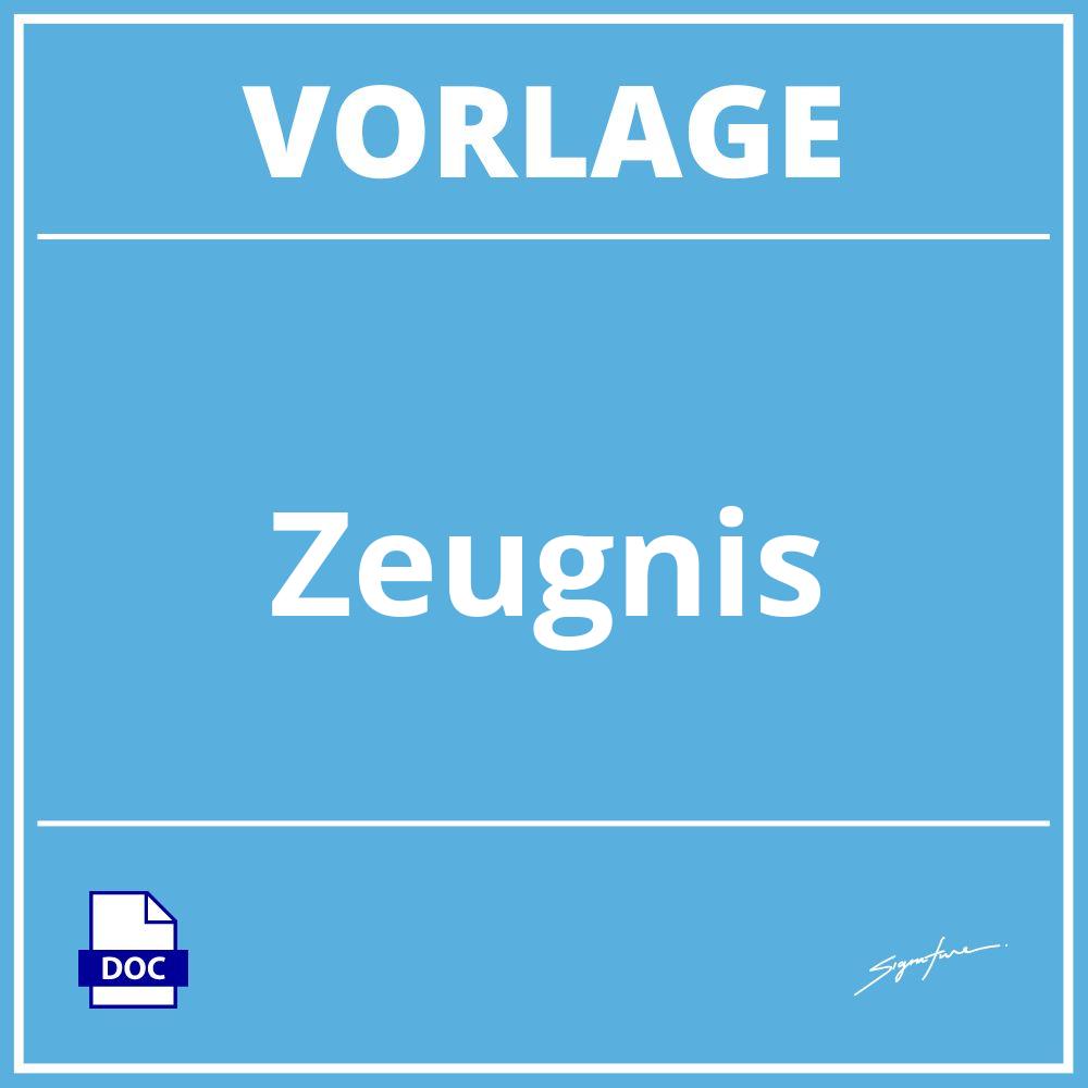 Zeugnis Vorlage